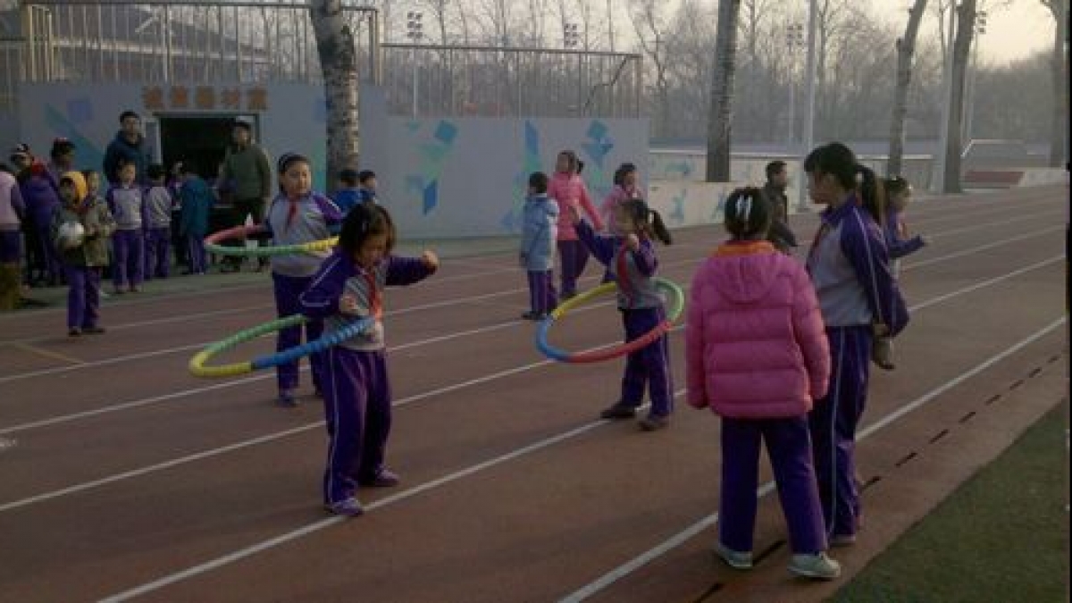 晨练的学生们