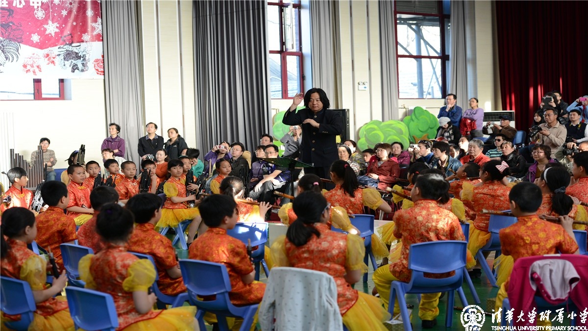 我校金帆民乐团参加北京市第十六届学生艺术节前的彩排