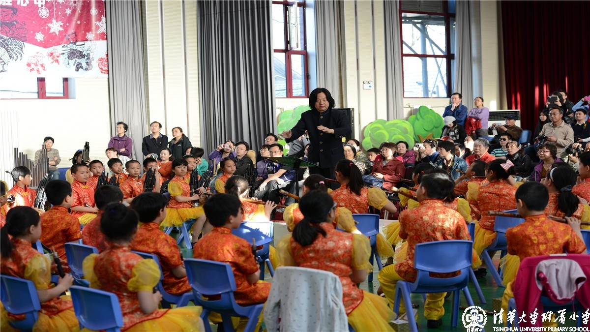 我校金帆民乐团参加北京市第十六届学生艺术节前的彩排