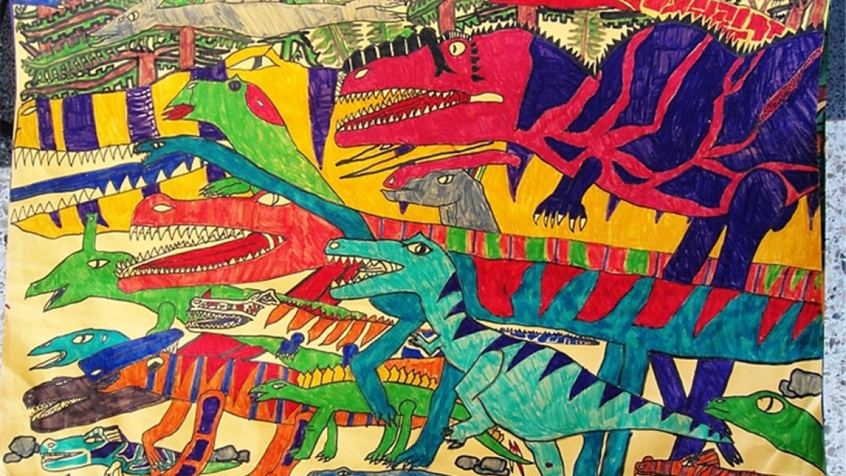 我校“书画社”孩子们的艺术作品