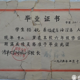 清华附小忆事  之一----杨锐（清华附小65届六班毕业生）